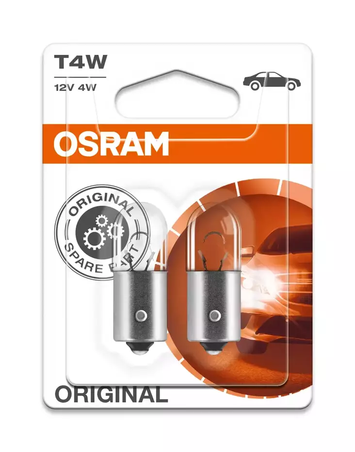 OSRAM POLTIN 12V T4W 2KPL/PKT - Auton polttimot - 4062172395984 - 1