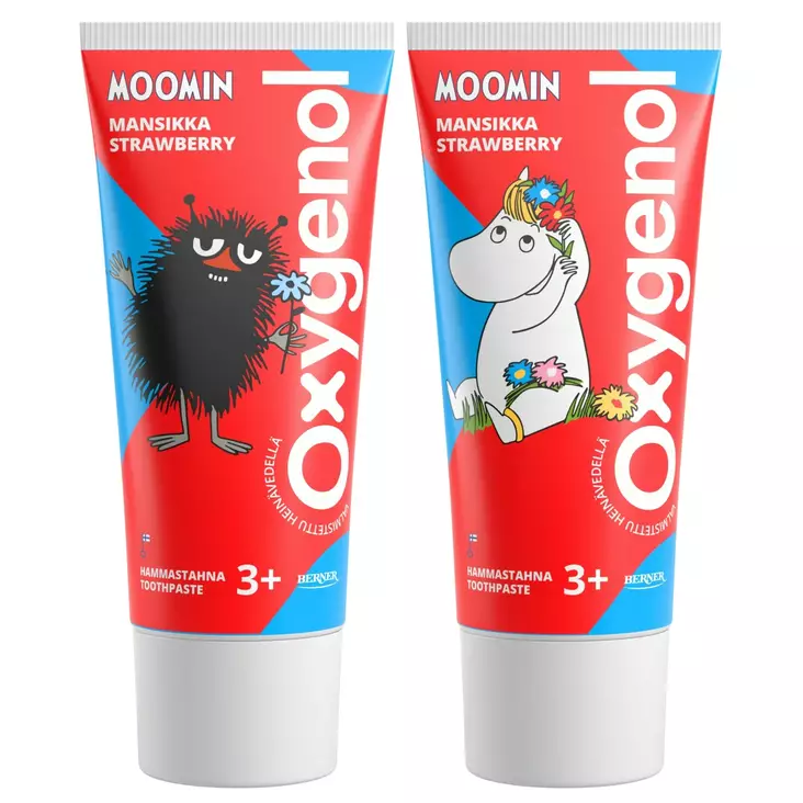 Oxygenol Moomin 50ml Mansikka hammastahn - Suunhoito, hammastahnat ja -harjat - 6414505201734 - 1