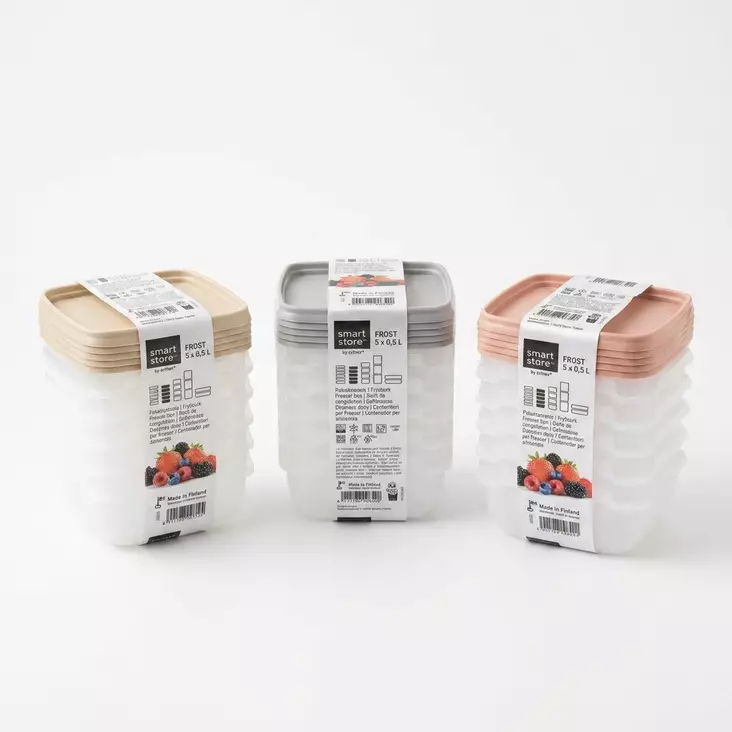 Pakastusrasia Frost 0,5 L 5 kpl/pkt - Pakastuspussit ja kertakäyttörasiat - 6411768026524 - 1