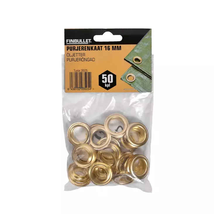Purjerenkaat 16 mm 50 kpl - Purjerenkaat ja kiinnitystarvikkeet - 6438152035054 - 2