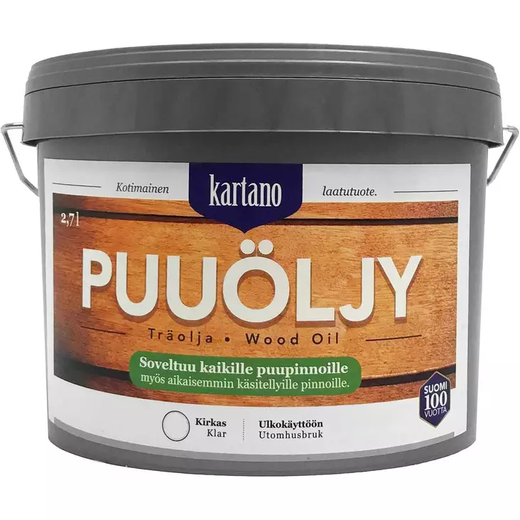 Puuöljy Kartano 2,7L kirkas - Puuöljyt ja terassin käsittely - 6438168097954 - 1
