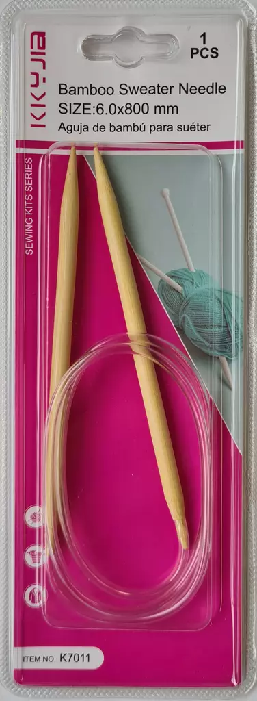 PYÖRÖPUIKOT BAMBU 80 cm 6 mm - Käsityötarvikkeet - 6438159387064 - 1