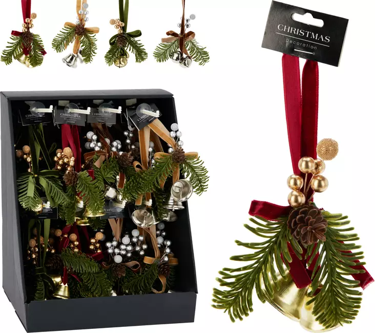 Roikkuva joulukello 17 cm - Joulukoristeet - 8721037666794 - 1