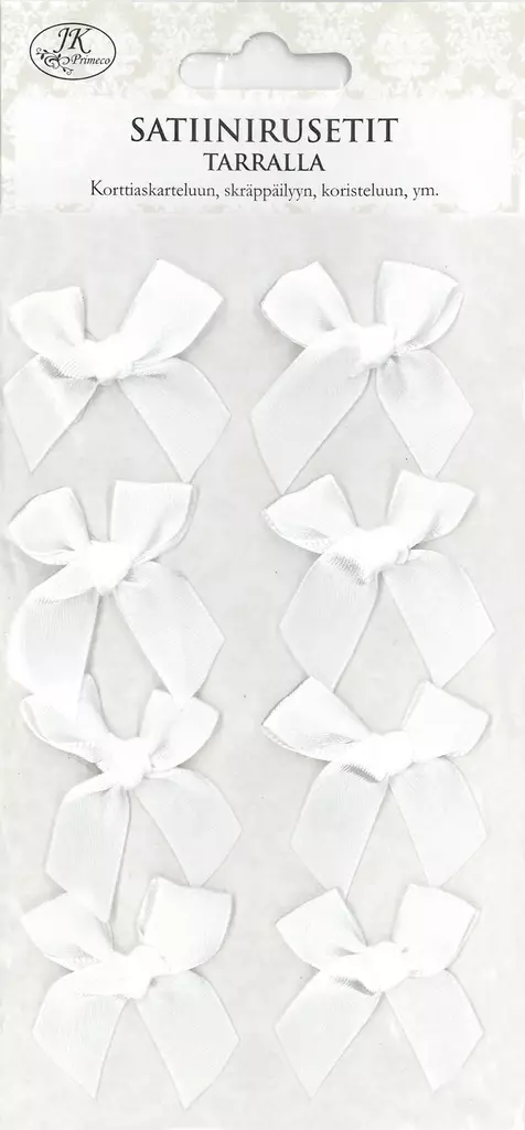 SATIINIRUSETTI 8 kpl valkoinen - Tee-se-itse DIY - 6417715036004 - 1