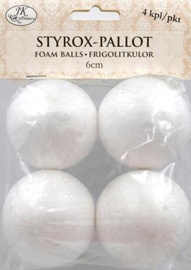 Styrox-pallo 6cm 4kpl - Tee-se-itse DIY - 6417715046034 - 1