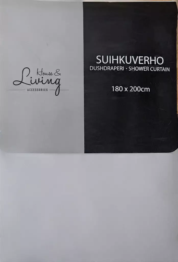 SUIHKUVERHO 180x200cm VALKOINEN - Kylpyhuoneen piensisustustuotteet - 6438159311144 - 1
