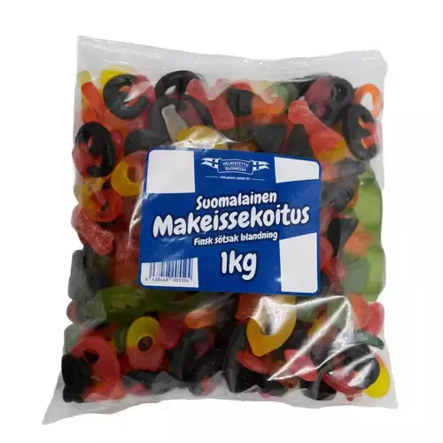 Suomalainen Makeissekoitus 1 kg - Makeispussit, -patukat ja tikkarit - 6438448005594 - 1