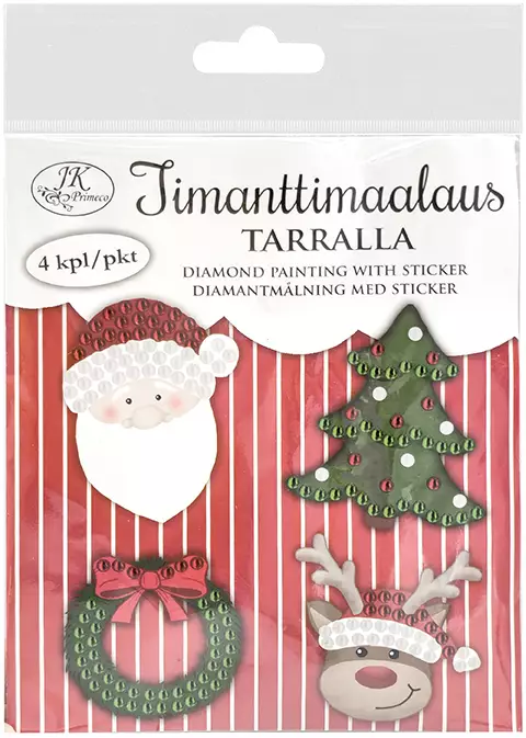 Timanttimaalaustarra Jouluhahmot 4kpl - Joulukorttiaskartelu - 6417715020034 - 1