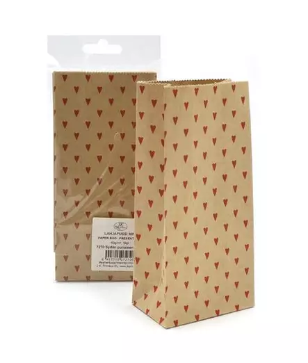 Lahjapussi mini Sydän punainen uusio - Joulukorttiaskartelu - 6417715072705 - 1