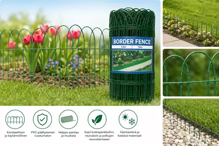 AITAVERKKO 0,4 X 10 M PVC-PÄÄLLYS - Aitaverkot - 6438159991025 - 1