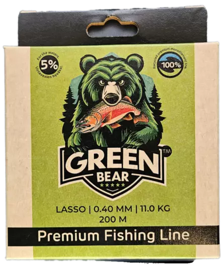 Green Bear Lasso 200m 0.40 kirkas - Monofiilisiimat - 6429811361195 - 2