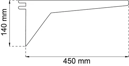 U-KANNATIN 450 mm valkoinen vahvistettu - Hyllynkannattimet - 7317900309465 - 2