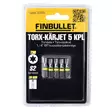 Torx-kärjet 5 kpl 1/4" T30x25 mm - Ruuvauskärjet - 6438152033555 - 4