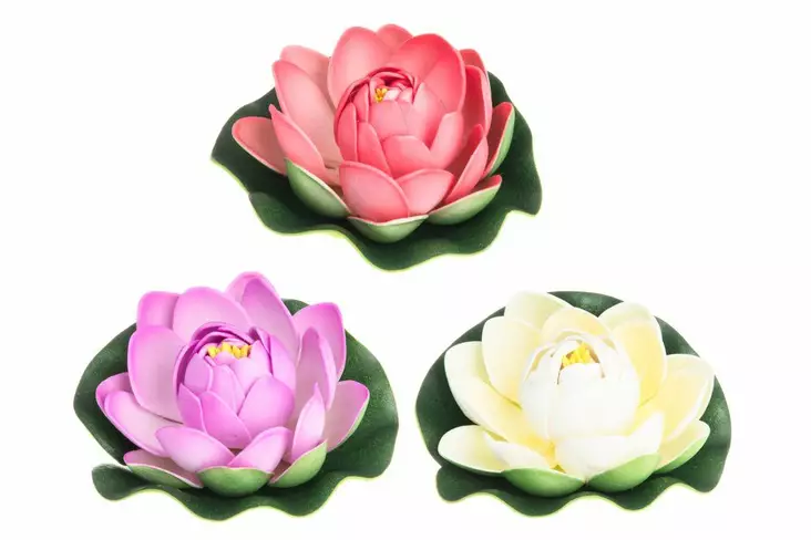 4Living Lotus Kukka kelluva 10 cm lajitelma - Tekokukat ja -kasvit - 6410413119635 - 1