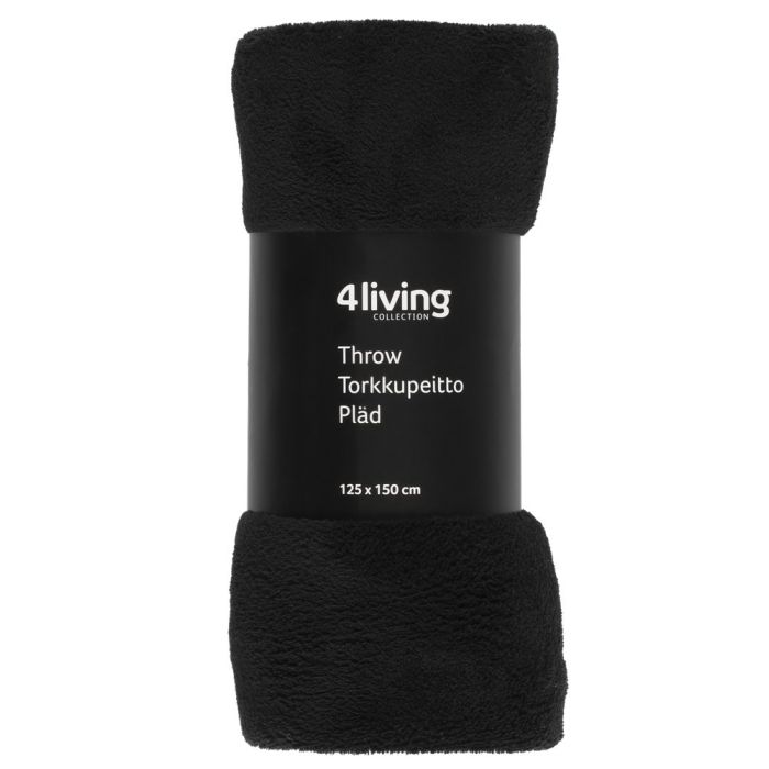 4Living Torkkupeitto Gert 125x150 cm musta - Torkkupeitot - 6410416242675 - 1