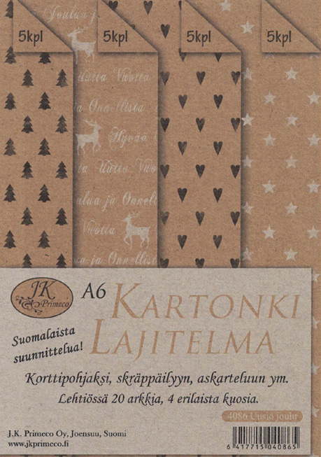 A6 kartonkilajitelma joulu uusio 20 arkkia - Tee-se-itse DIY - 6417715040865 - 1