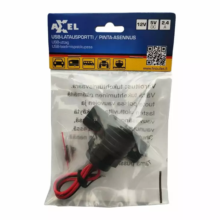 AUTO 12V USB 5VDC 2.4A PINTA-AS - Auton akkutarvikkeet - 6438152082805 - 1