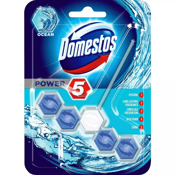DOMESTOS POWER 5 WC RAIKASTIN OCEAN - WC:n puhdistus ja putkenavaajat - 8710908458675 - 1