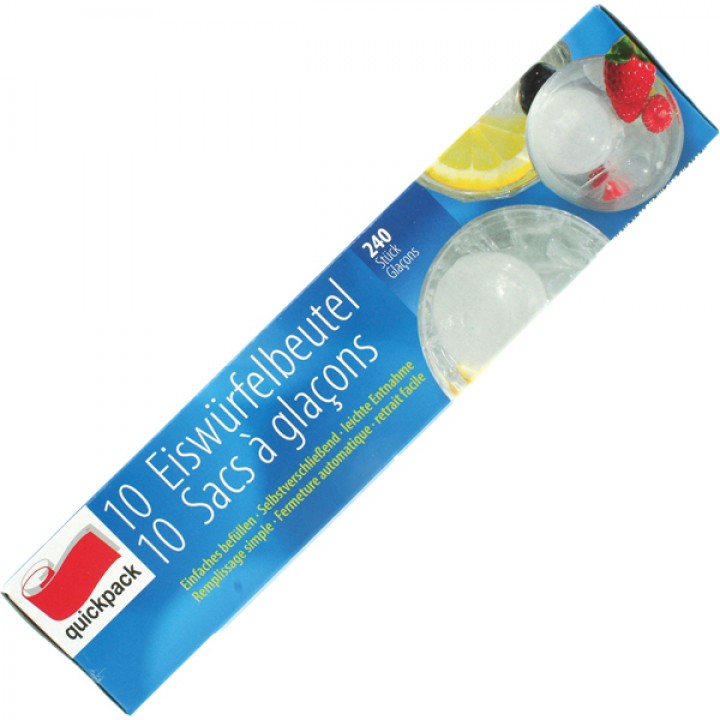 Jääpalapussi Quickpack 240 kpl itsesulkeutuva - Foliot ja paistopussit - 4008284070425 - 1