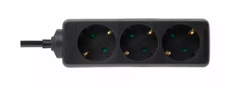 Jatkojohto 3-os 1,5m musta 3x1,5 - Jatkojohdot - 6438159232005 - 1