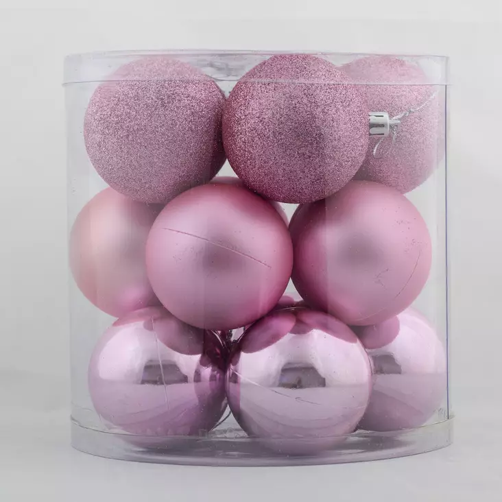 KUUSENPALLOT 6 cm PINKKI - Joulukuusen koristeet - 6438159995085 - 1