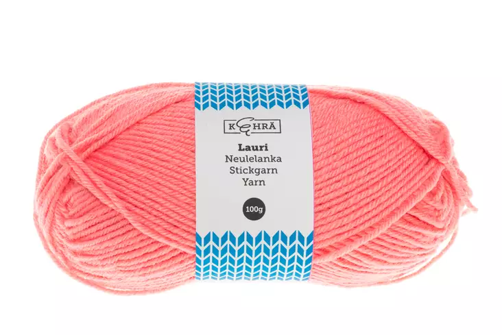 Kehrä Lauri Neulelanka korallinpunainen 100 g - Neulelangat ja virkkuulangat - 6410412900425 - 1