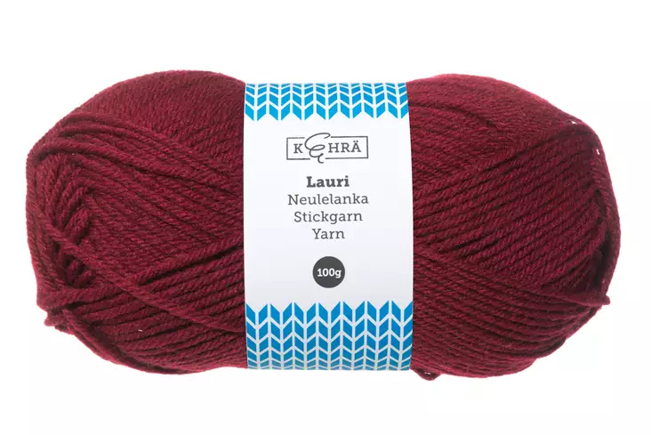 Kehrä Lauri Neulelanka viininpunainen 100 g - Neulelangat ja virkkuulangat - 6430041943075 - 1