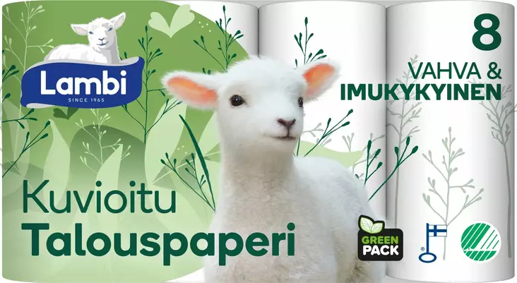 Lambi talouspaperi 8 rl kuvioitu - Talouspaperit - 6414301057535 - 1
