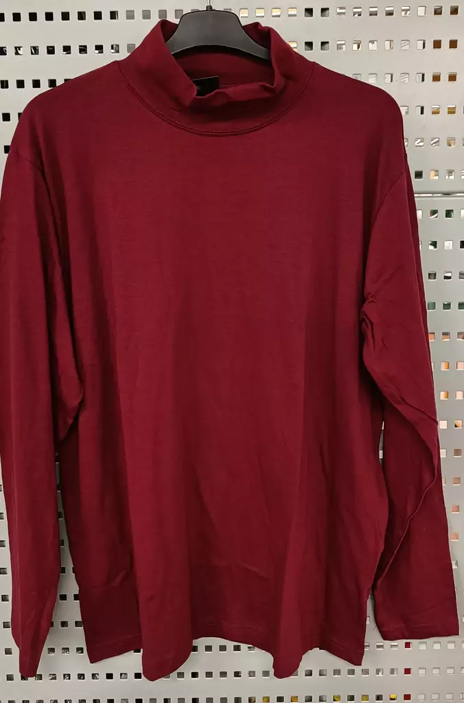 Miesten pitkähihainen poolopaita Turtle neck XL tummanpunainen - Miesten pitkähihaiset paidat - 6419285017865 - 2