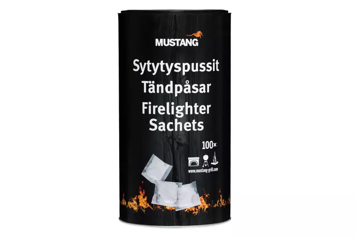 Mustang Sytytyspussi hajuton 100kpl - Sytytystarvikkeet - 6410412045225 - 1