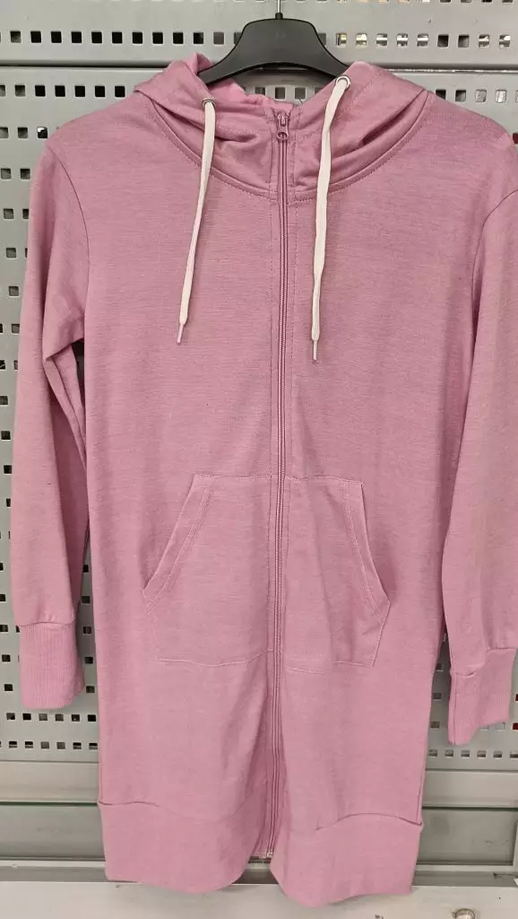 Naisten collegehupparitakki pitkä XL meleerattu pinkki - Naisten colleget ja hupparit - 6419285684845 - 1