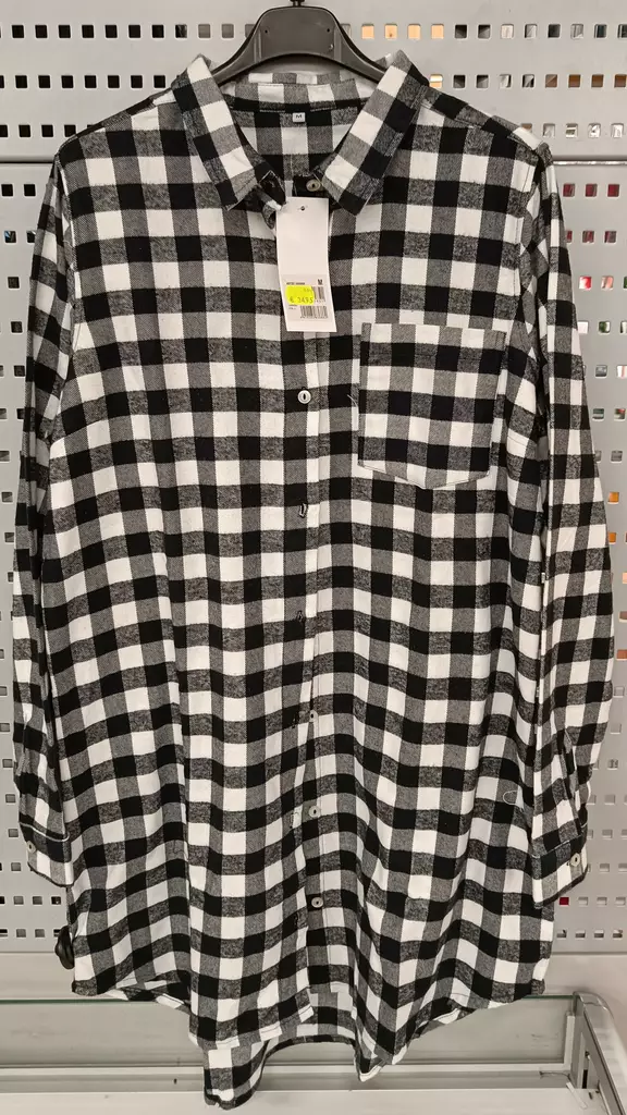 Naisten flanellitunika Hanna S mustavalkoinen - Naisten pitkähihaiset paidat ja tunikat - 6419285835865 - 1