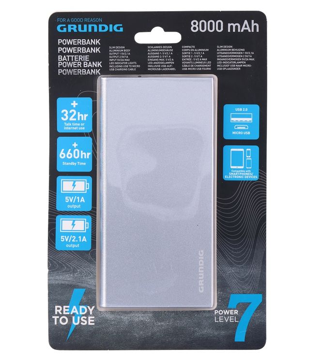 POWERBANK SLIM 800mAh GRUNDIG - Varavirtalähteet - 8711252066035 - 1