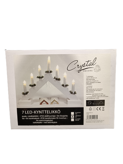 PUINEN KYNTTELIKKÖ 7 LAMPPUA valkoinen - Kyntteliköt - 6438159119795 - 1