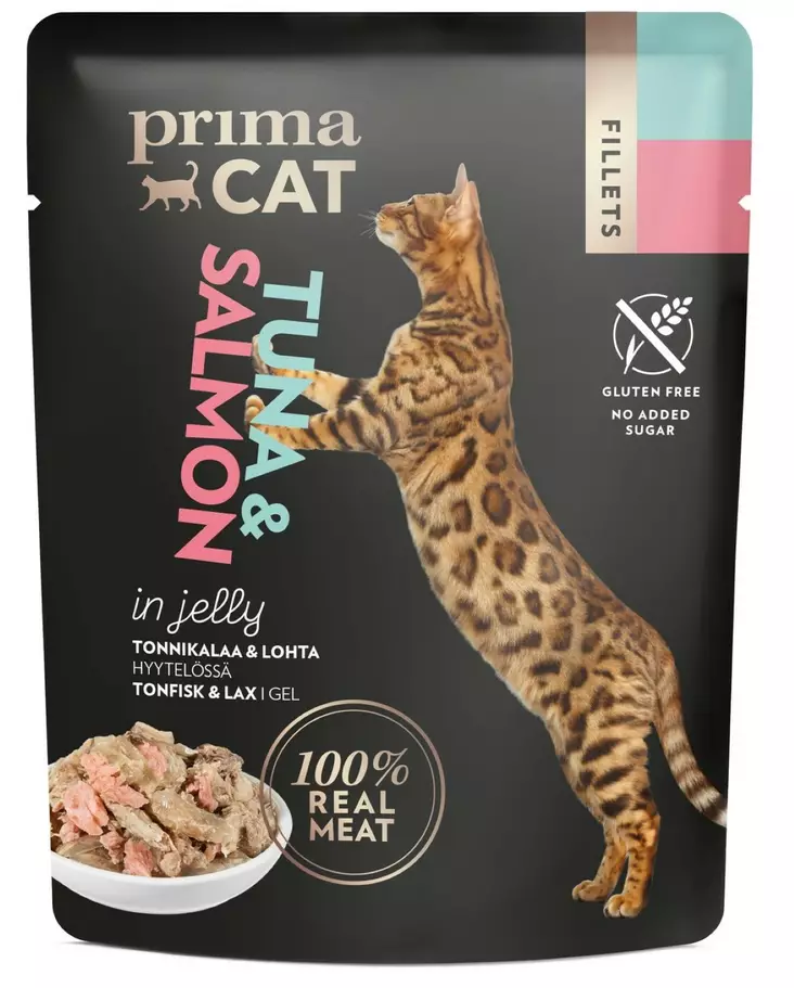 PrimaCat Fillets Tonnikalaa ja lohta hyyt 50 g - Kissan märkäruoka - 6430069581235 - 1