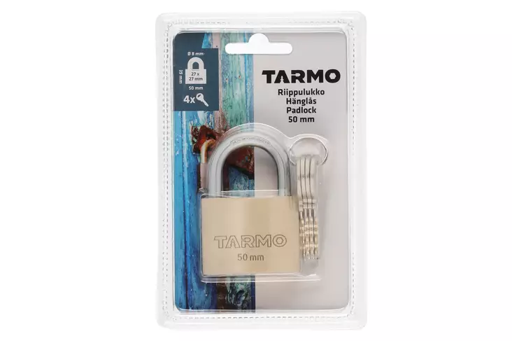 Tarmo Riippulukko messinki 50 mm - Riippulukot - 6410413170155 - 1