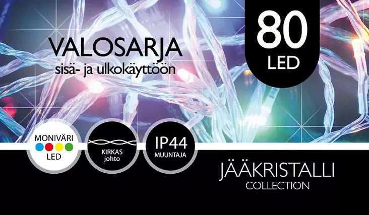 ULKOVALOSARJA LED 80 MONIVÄRI - Ulkovalosarjat - 6438159052375 - 1