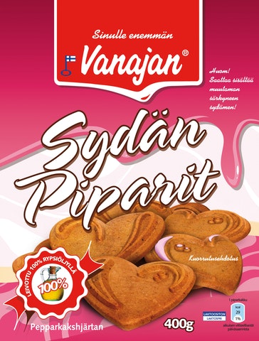 Vanajan sydänpiparit 200g - Makeat keksit - 6420615450955 - 1