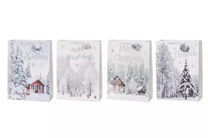 Winteria Lahjakassi Valkoinen Joulu 31x12x42 cm lajitelma - Paketointitarvikkeet - 6410413320765 - 1