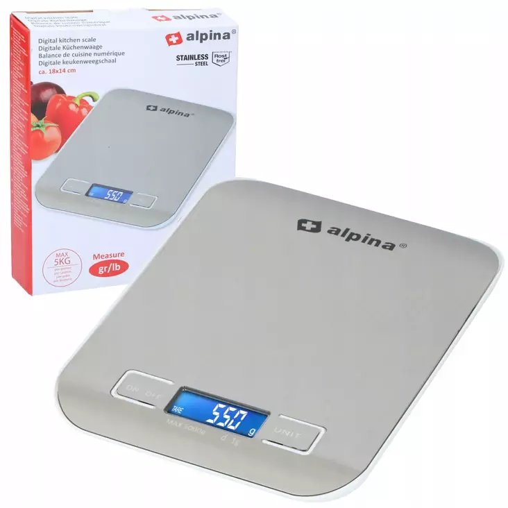 Alpina Talousvaaka 5kg - Keittiövaa'at ja ajastimet - 8711252186795 - 1