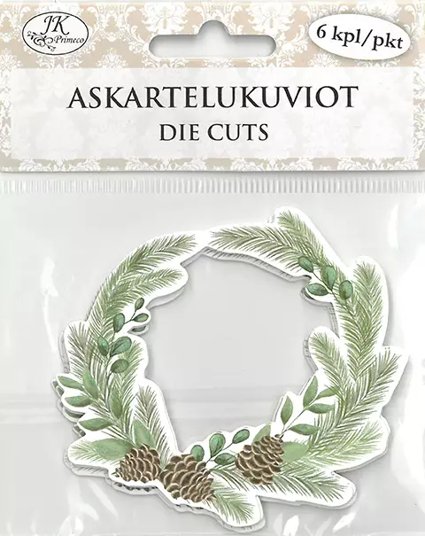 Askartelukuviot Havukranssi 6kpl - Joulukorttiaskartelu - 6417715034635 - 1