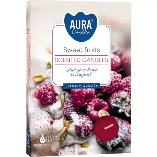 Aura Tuoksulämpökynttilä Fruits 6kpl - Pöytäkynttilät ja tuoksukynttilät - 5906927053325 - 1