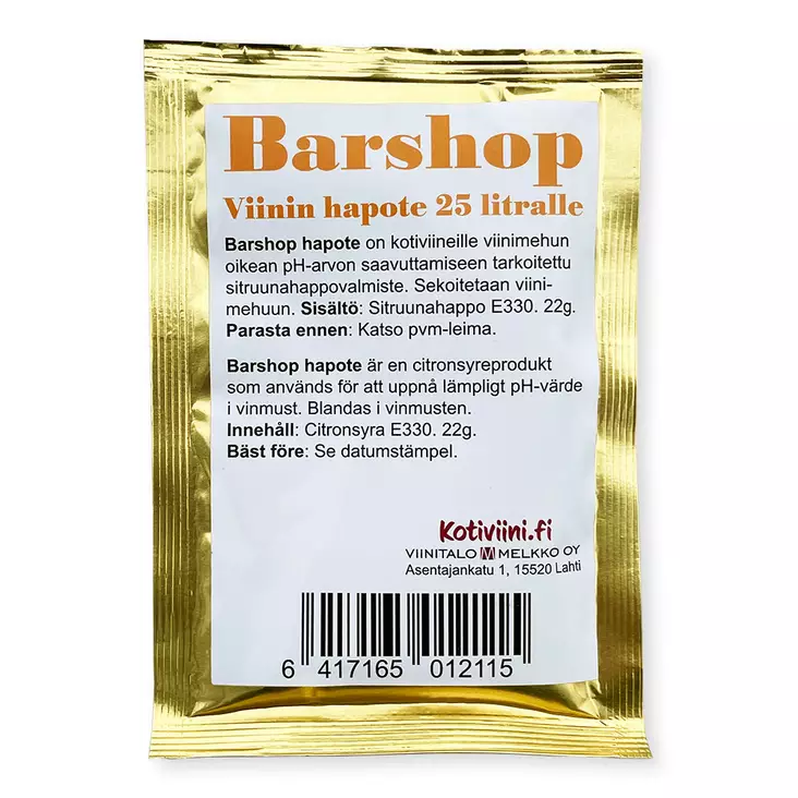 BARSHOP HAPOTE 22G - Viininvalmistus - 6417165012115 - 1