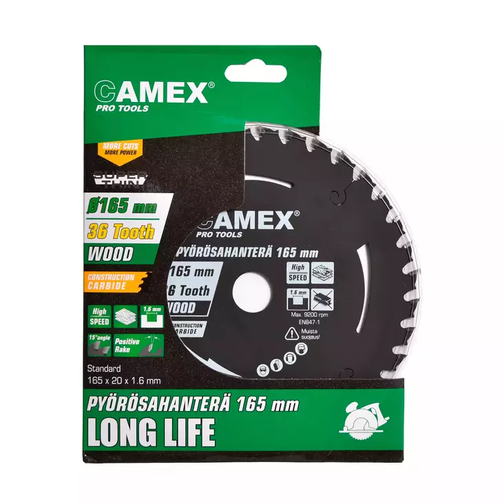 CamexPyörösahanterä Pro 165x20x1,6mm 36T - Sirkkelin- ja sahanterät sekä tarvikkeet - 6438152037225 - 1