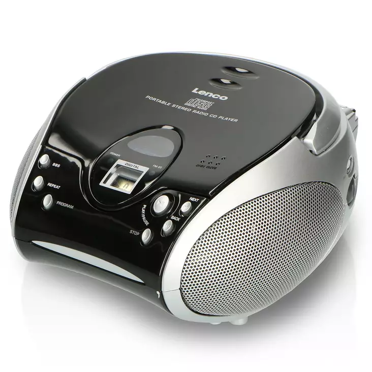 Lenco SCD-24 kannettava CD-soitin ja FM-radio, musta/hopea - Radiot - 8711902040255 - 1