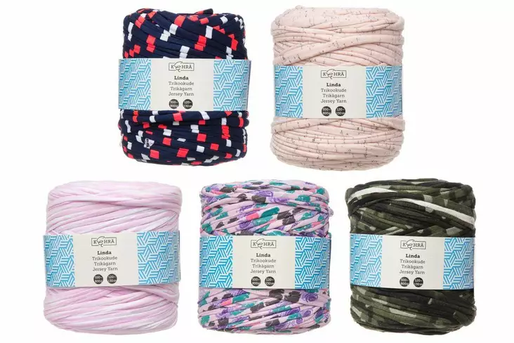 Kehrä Linda Trikookude kuviollinen kuosit vaihtelevat toimituserittäin. - Käsityölangat - 6410412931375 - 2