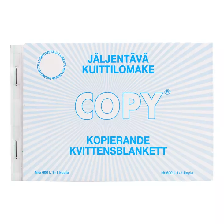 KUITTILEHTIÖ A6 2 X 50 LEHTEÄ - Muistilehtiöt ja -kirjat - 6417027611005 - 1