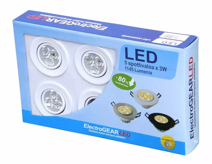 LED VALAISIN 5x3W VALKOINEN - Kattovalaisimet - 6438140419545 - 1