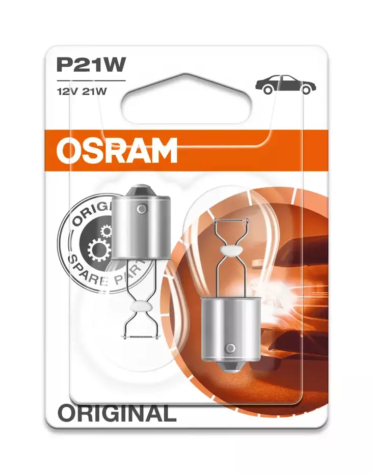 OSRAM POLTIN 12V ECO P21W 2KPL/PKT - Auton polttimot - 4062172396325 - 1