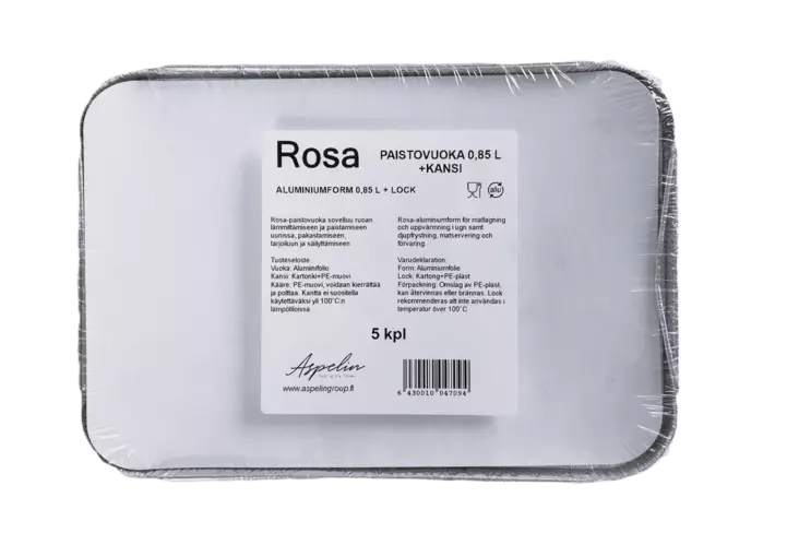 PAISTOVUOKA + KANNET 0,85 L 5KPL - Foliot ja paistopussit - 6418055011485 - 1